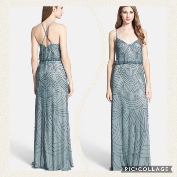 Adrianna Papell Art Deco Beaded Blouson Dress - Picture 4 of 10